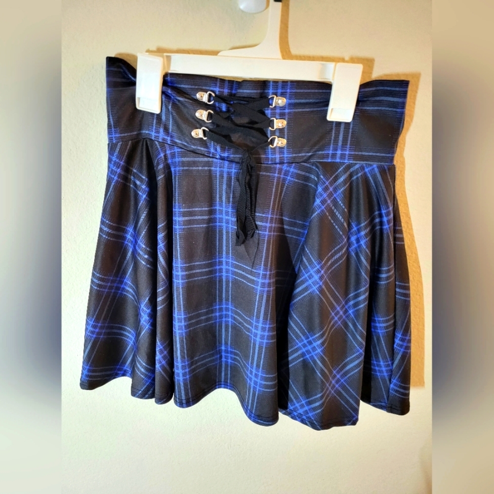 Plaid Skort High Waisted